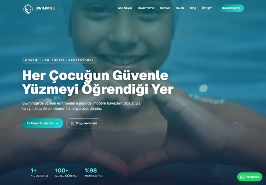 Swimmge، منصة حجز لمدرسة سباحة